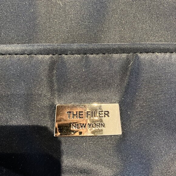 NWOT Vintage The Filer New York Organizer Dark Blue Purse Shoulder Straps - Picture 3 of 14